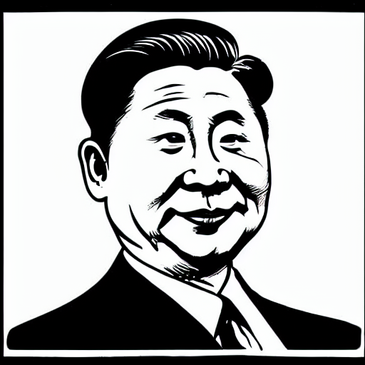 Line drawing of Xi Jinping
